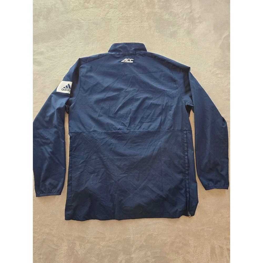 Georgia Tech Jacket Mens M Blue Adidas Pullover Half 1/2 Zip‎ Windbreaker *Read